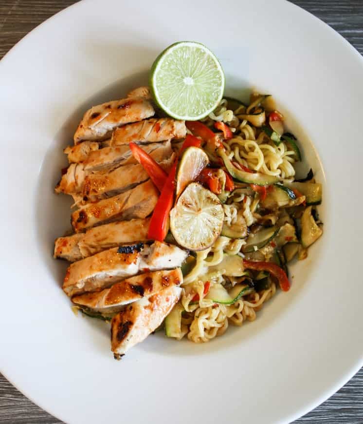 air-fryer-sweet-chili-chicken-noodles-lime-wok-recipe-kitchensnitches